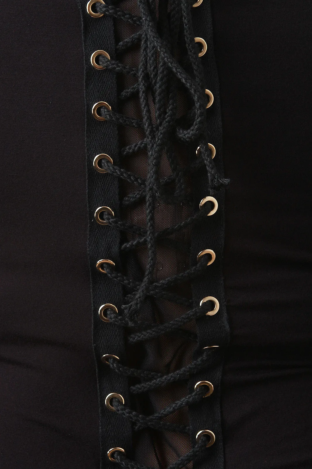 Jersey Knit Lace-Up Back Midi Dress