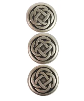 JHB Celtic Knot Silver 3/4 in (19MM) Buttons 3 piece , shank #88