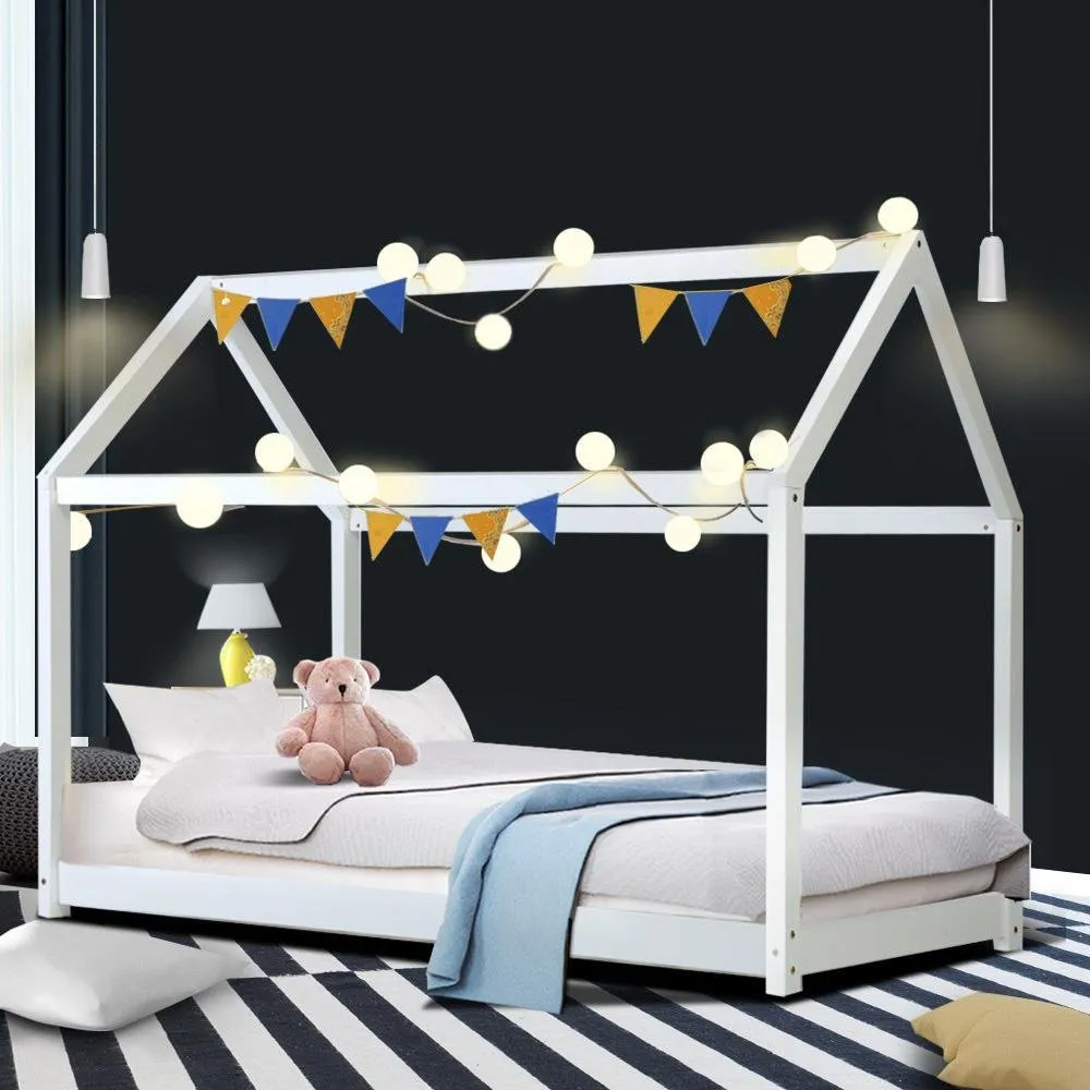 Kids Casa Wooden Single Bed Frame White