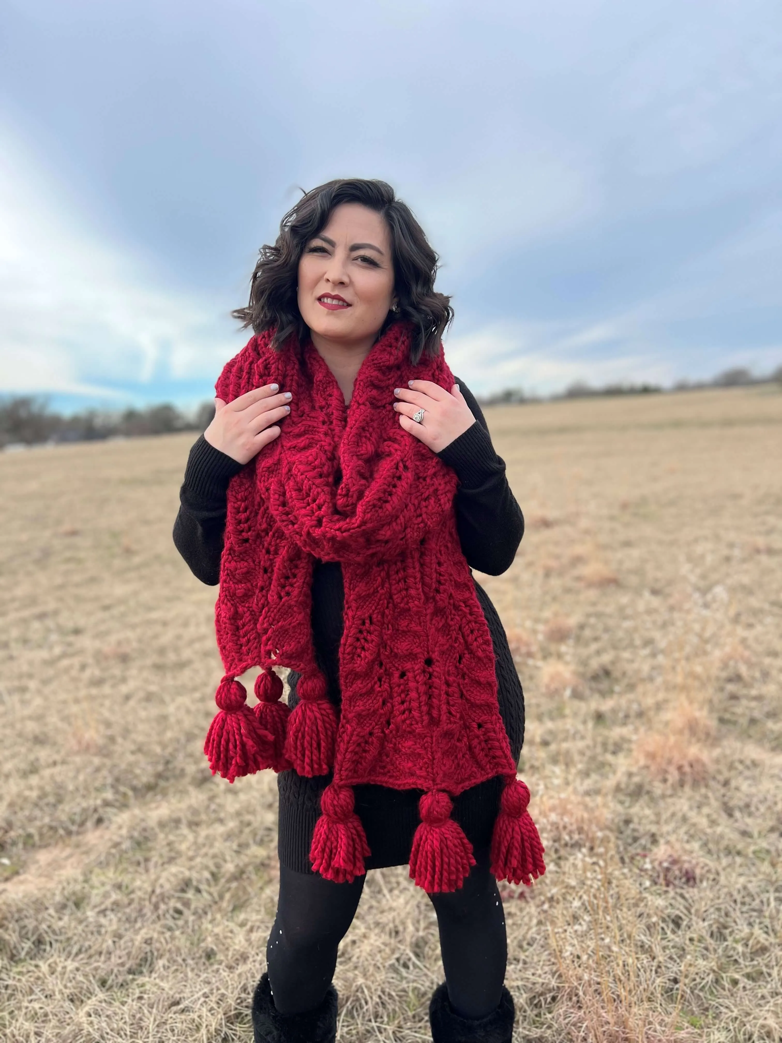 Knit Kit - Frost Flowers Scarf