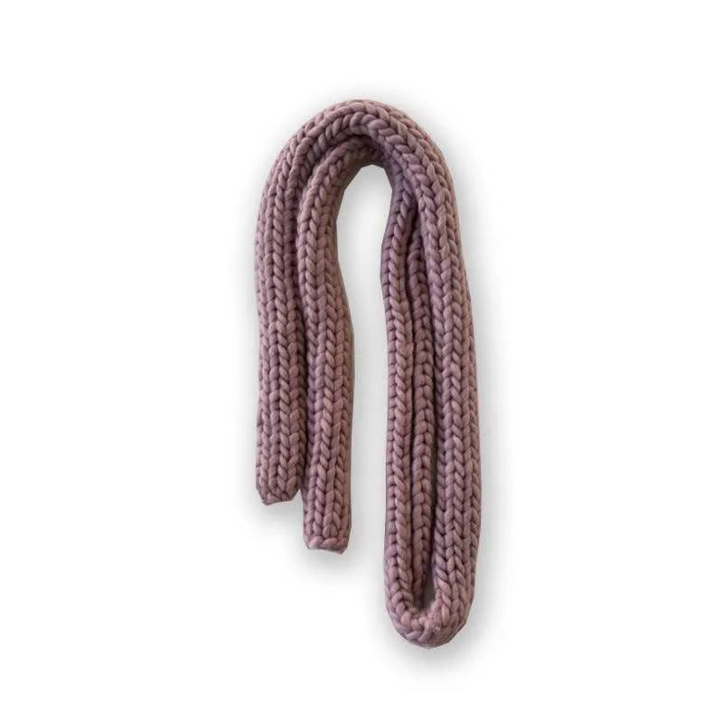 Ladies Solid Color Chunky Kint Scarves YW4031