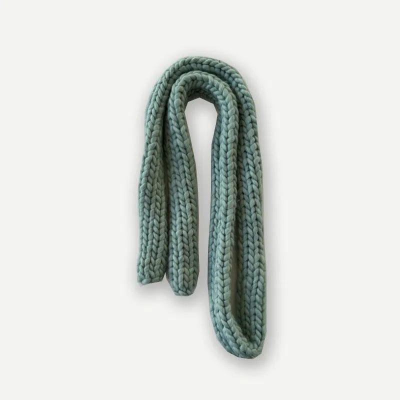 Ladies Solid Color Chunky Kint Scarves YW4031