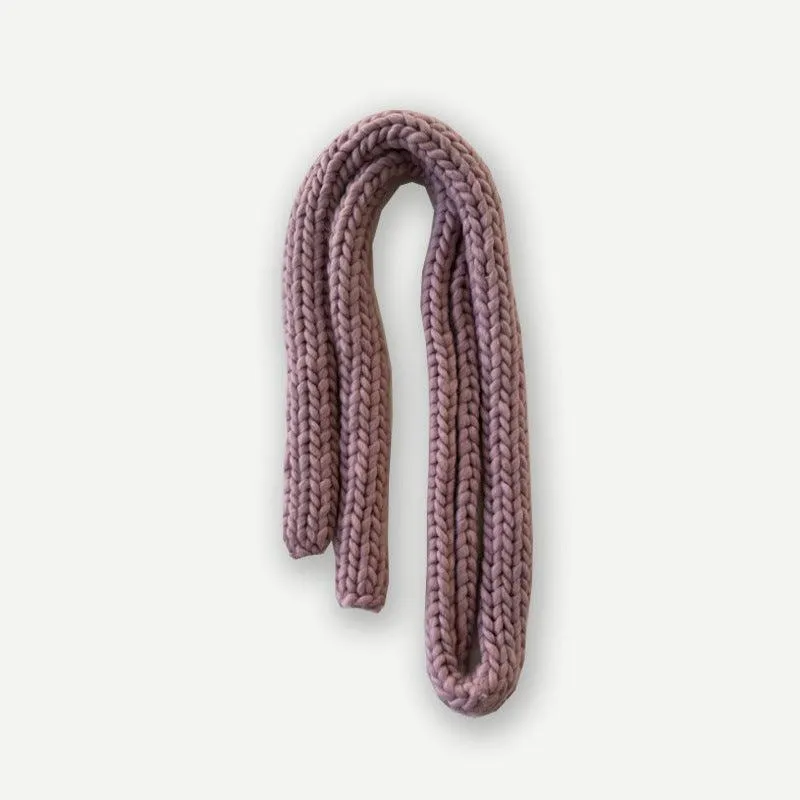 Ladies Solid Color Chunky Kint Scarves YW4031