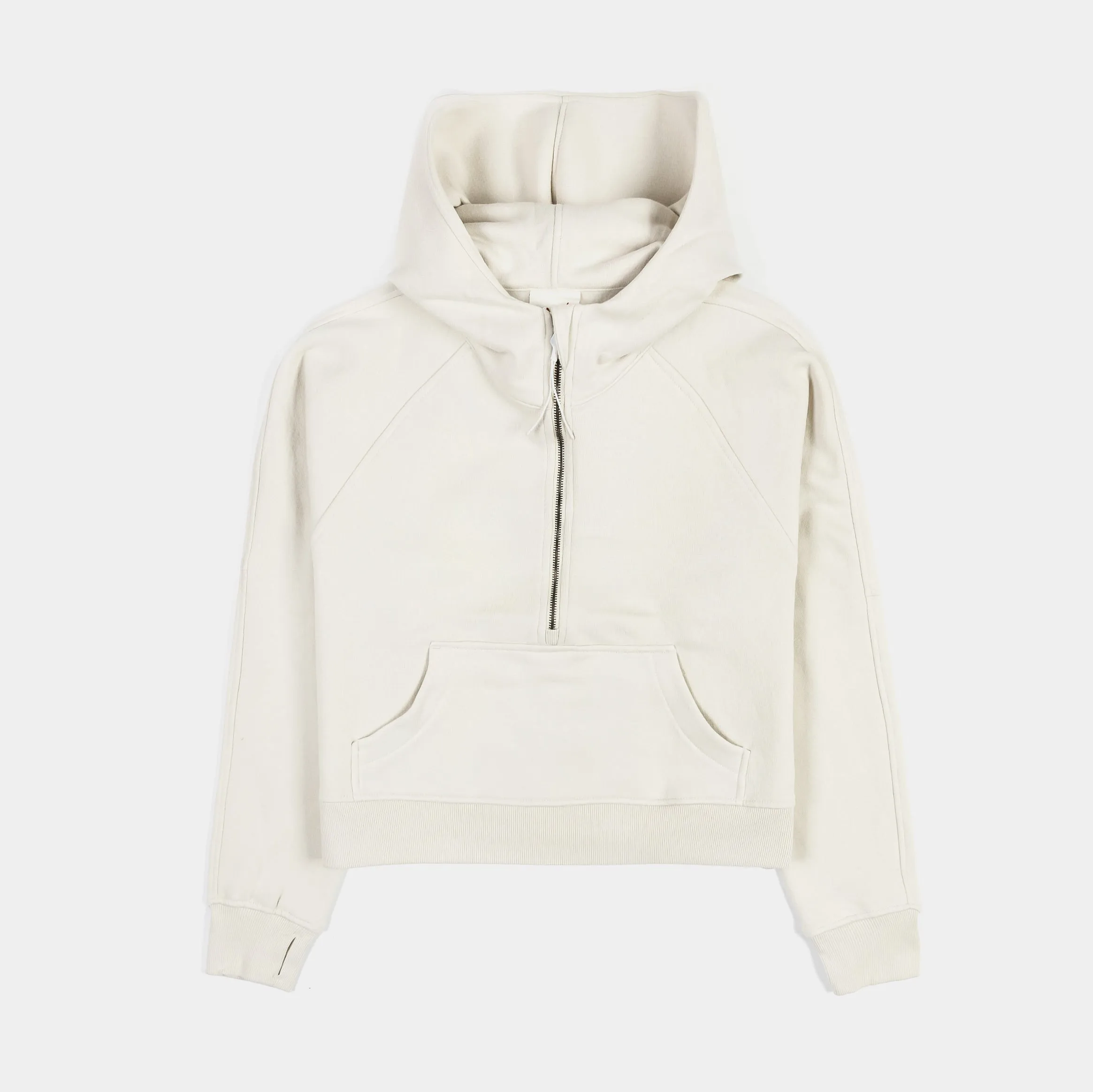 Logan Half Zip Womens Hoodie (White)