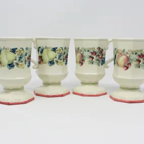 Mugs, Avon, Sweet Country Harvest, Set of 4, Pedestal, Vintage