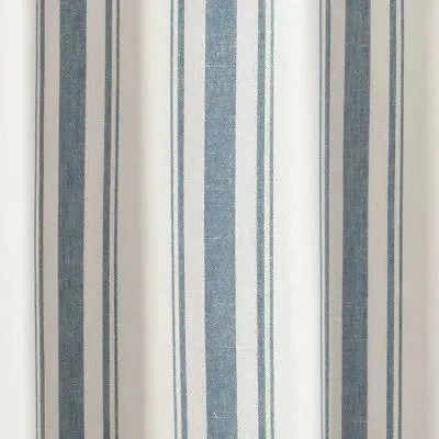 New - Set of 2 (84"x42") Farmhouse Striped Yarn Dyed Eco-Friendly Recycled Cotton Window Curtain Panels Blue - Lush Décor
