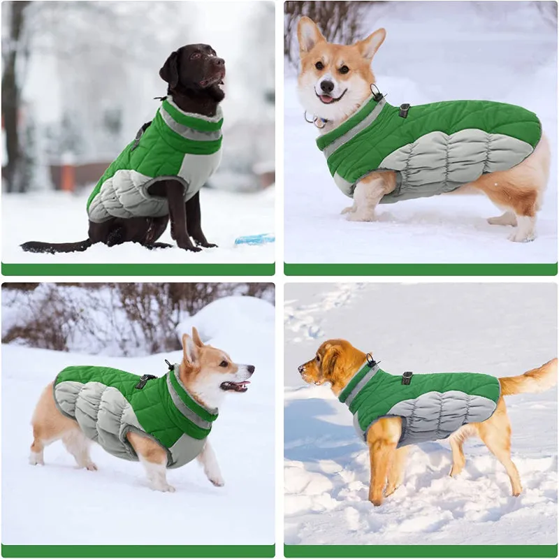 Padded Vest Jacket Dog Winter Coat Windproof Warm Winter Dog Jacket