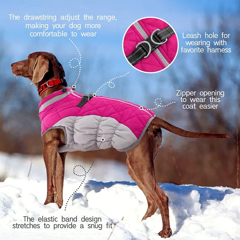 Padded Vest Jacket Dog Winter Coat Windproof Warm Winter Dog Jacket