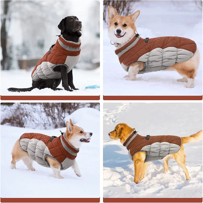 Padded Vest Jacket Dog Winter Coat Windproof Warm Winter Dog Jacket