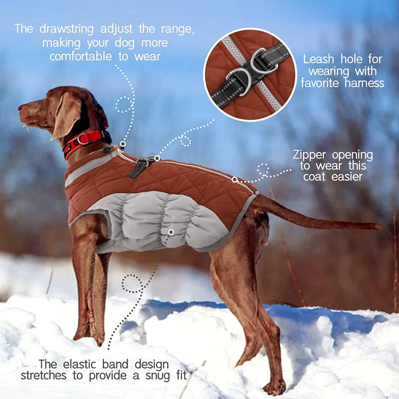 Padded Vest Jacket Dog Winter Coat Windproof Warm Winter Dog Jacket