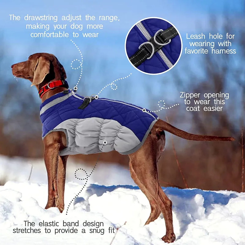Padded Vest Jacket Dog Winter Coat Windproof Warm Winter Dog Jacket