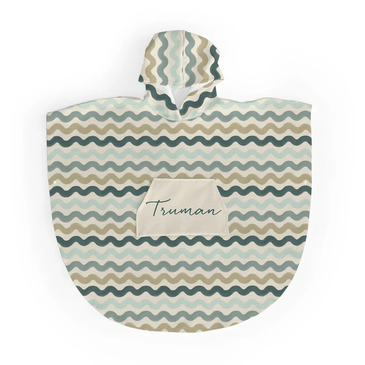 Personalized  Hooded Poncho Towel | Warm Waves