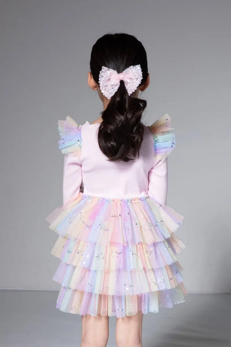 Petite Hailey Frill Layered Tutu Dress - Pink Multi