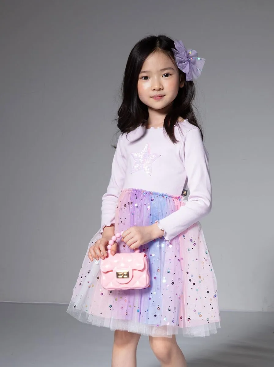 Petite Hailey Multi Cut Tutu Dress - Purple