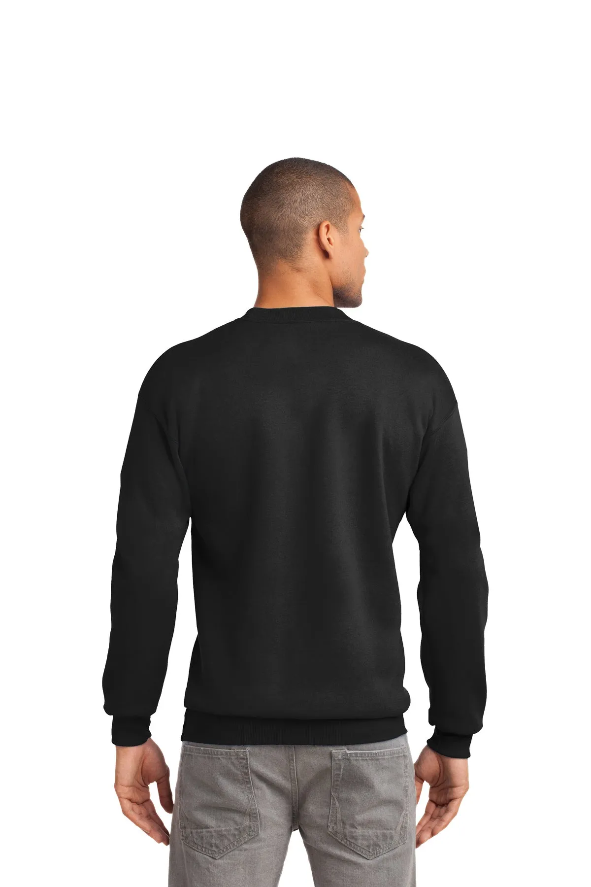 Port & Company Tall Essential Fleece Customized Sweatshirts, Jet Black