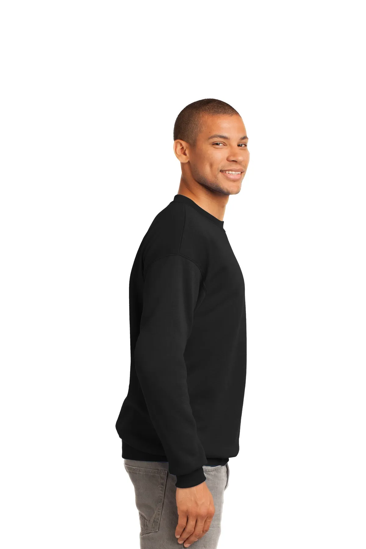 Port & Company Tall Essential Fleece Customized Sweatshirts, Jet Black