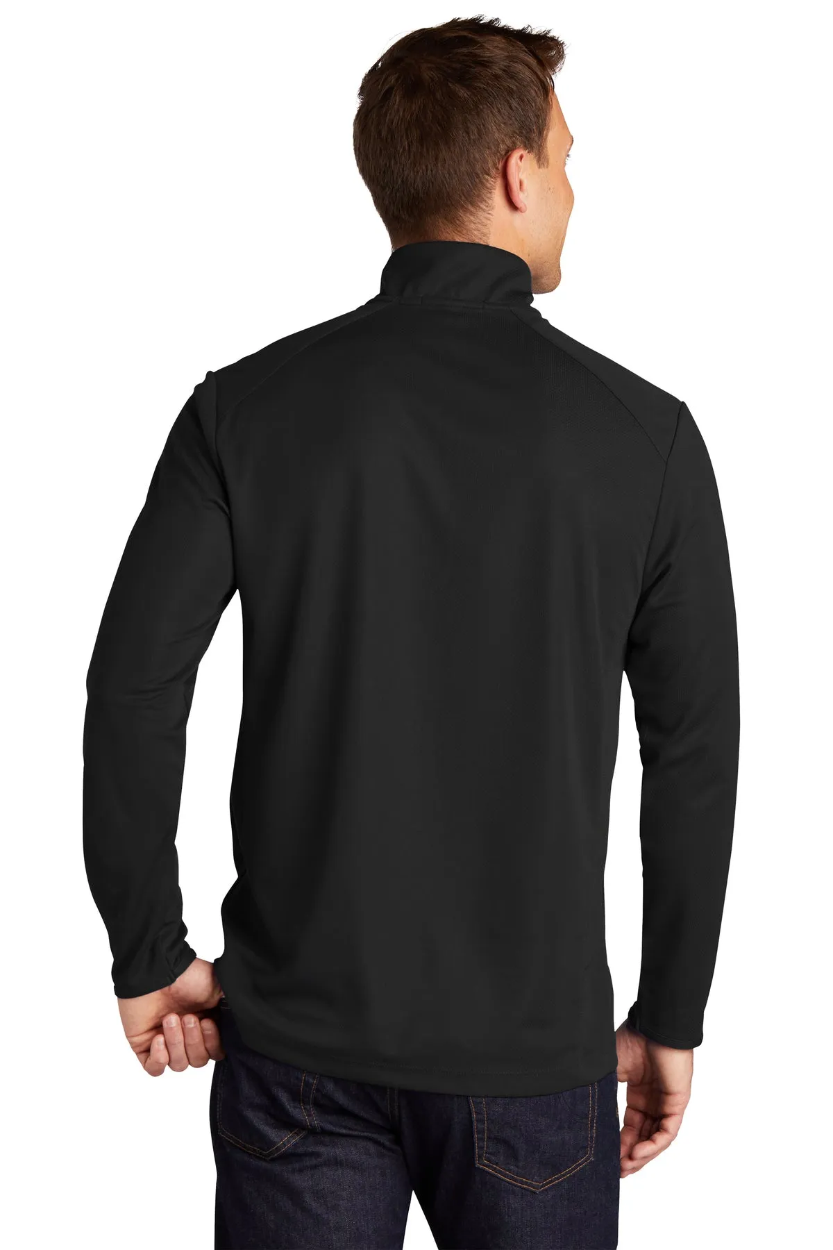 Port Authority Pinpoint Mesh Branded 1/2-Zip, Black