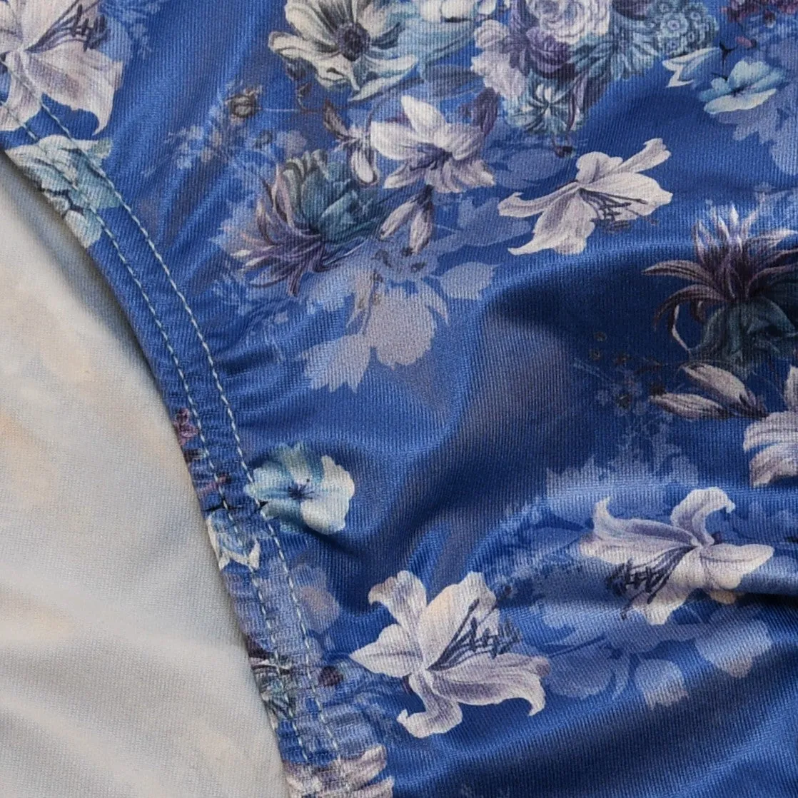 Printed Bikini Brief Blue by Etseo