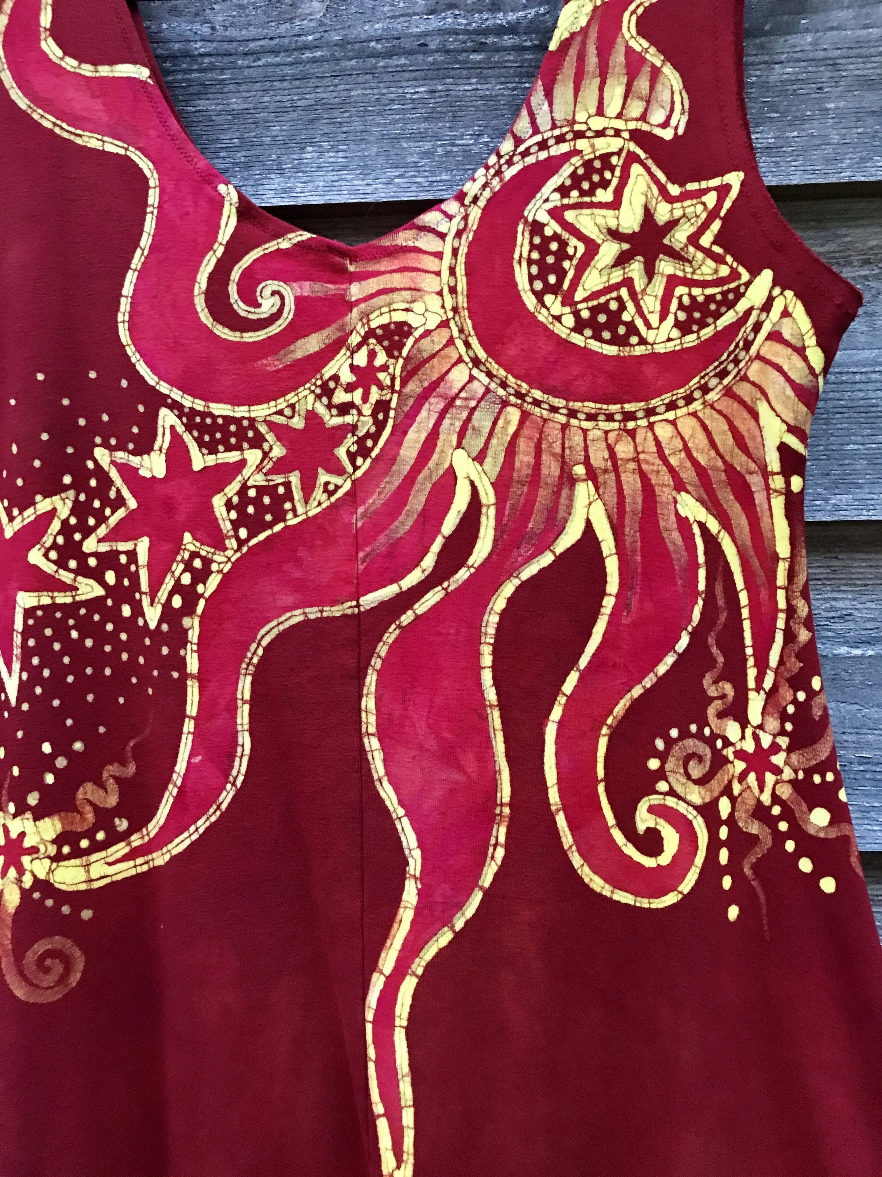 Red Paisley Power Batikwalla Dress in Organic Cotton