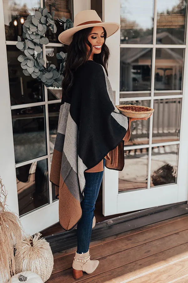 Rooftop Kisses Color Block Poncho