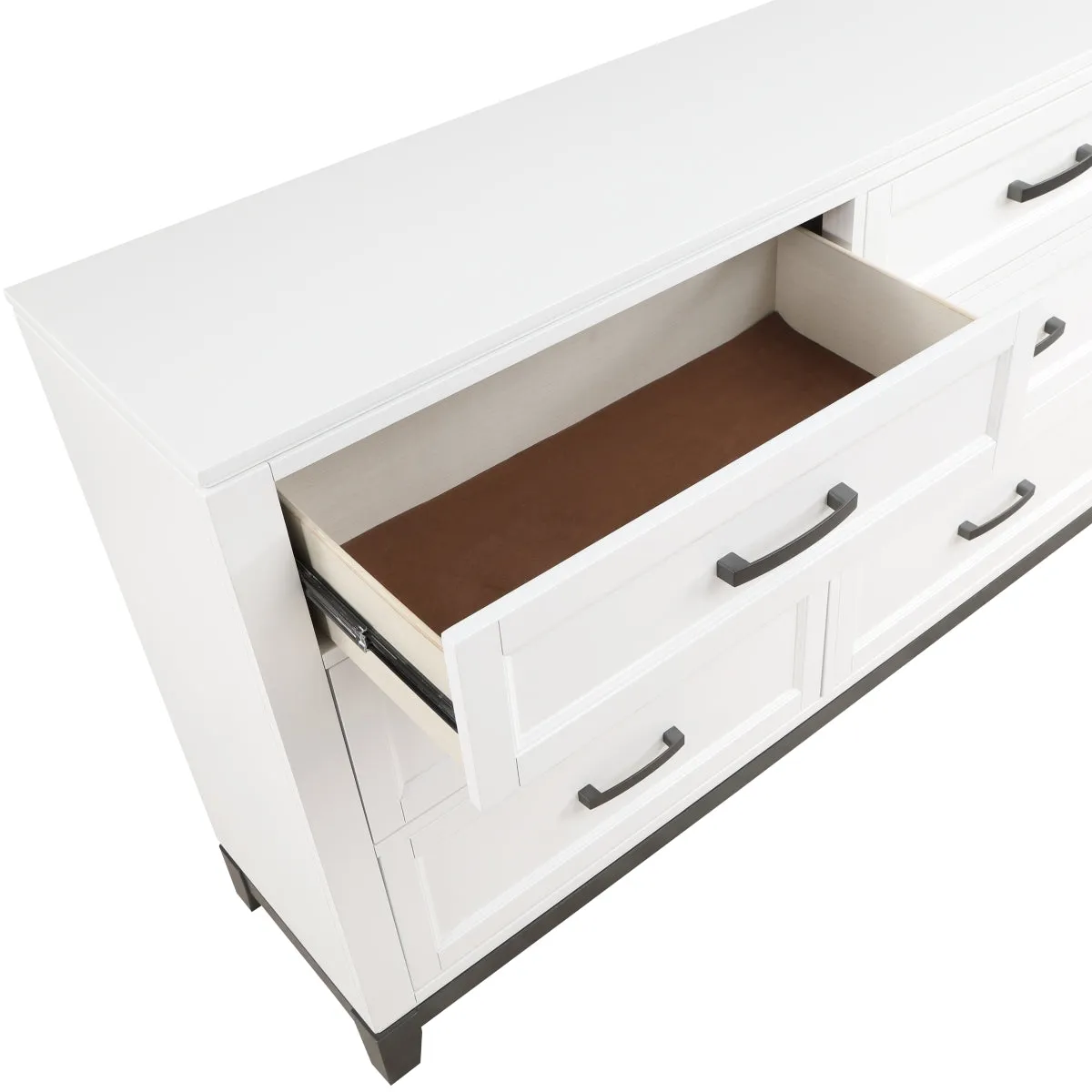 Rustic Elegance Dresser with 2-Tone Finish & Metal Accents