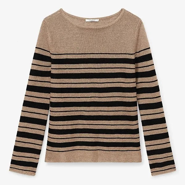 Samara Sweater - Knit Linen :: Oak / Black