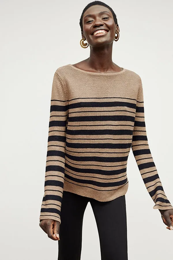 Samara Sweater - Knit Linen :: Oak / Black