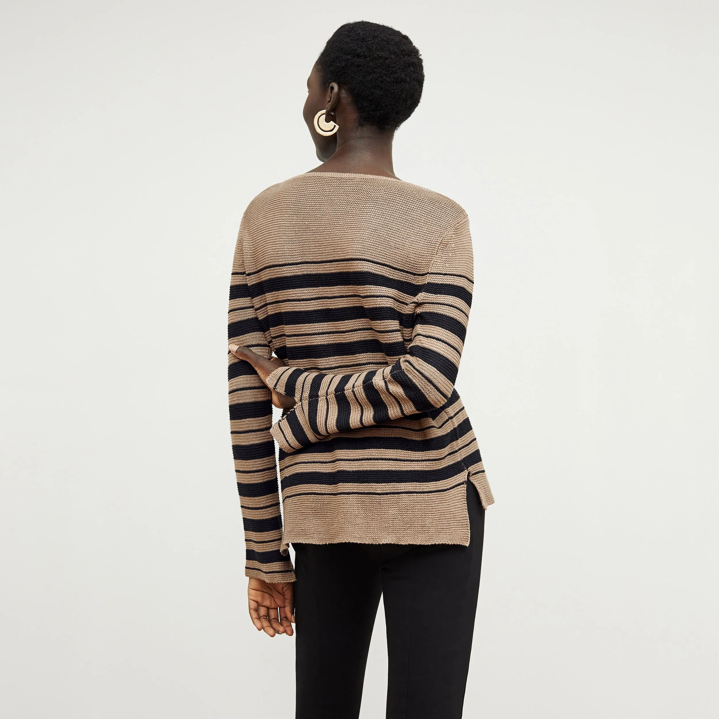 Samara Sweater - Knit Linen :: Oak / Black