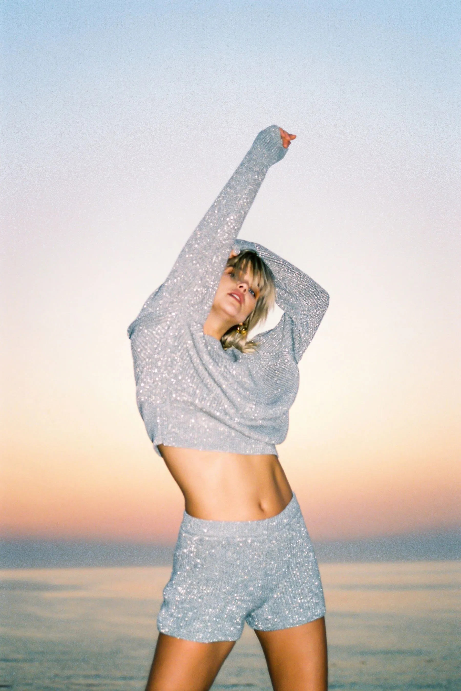 Silver Crew Sweater