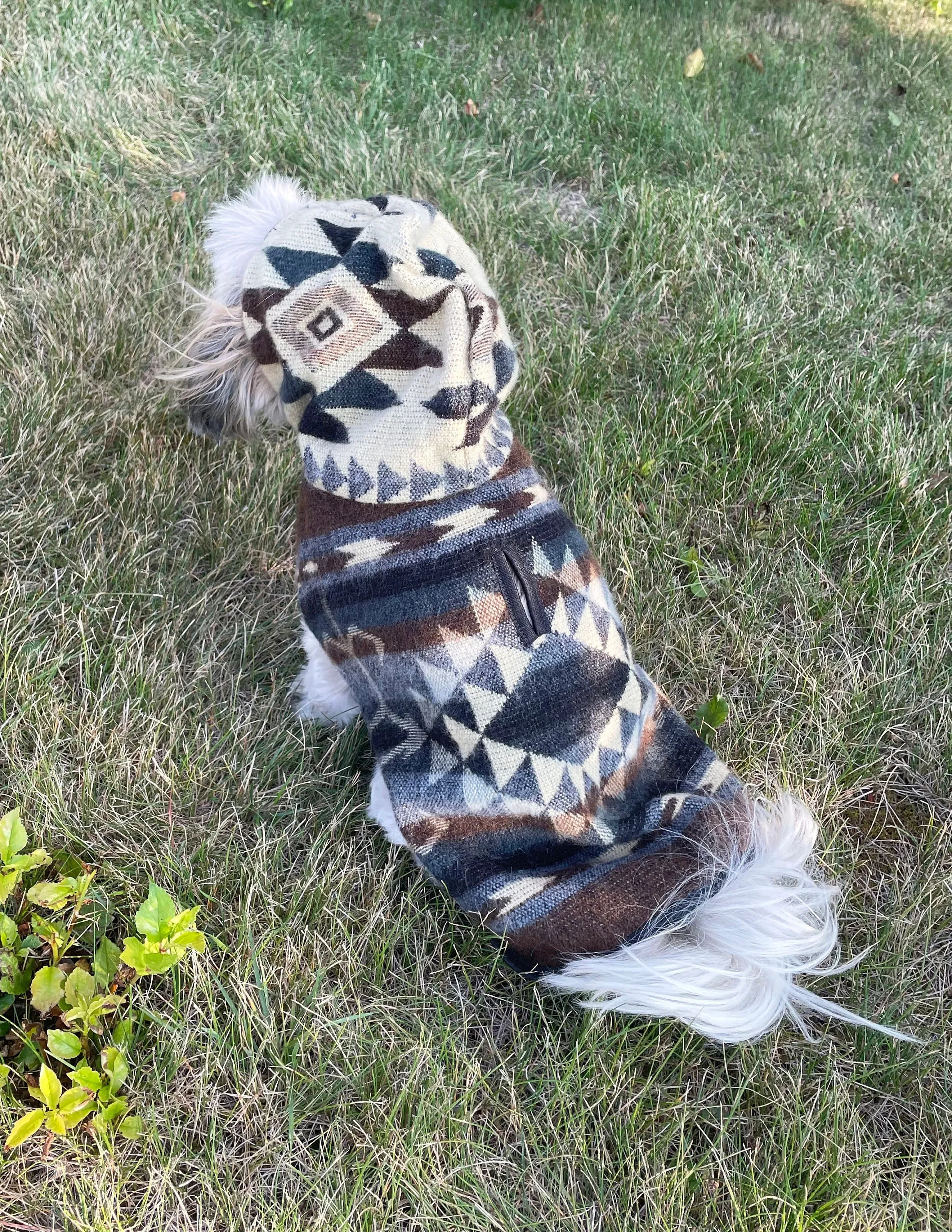 Soft Tribal Hooded Artisan Dog Coat