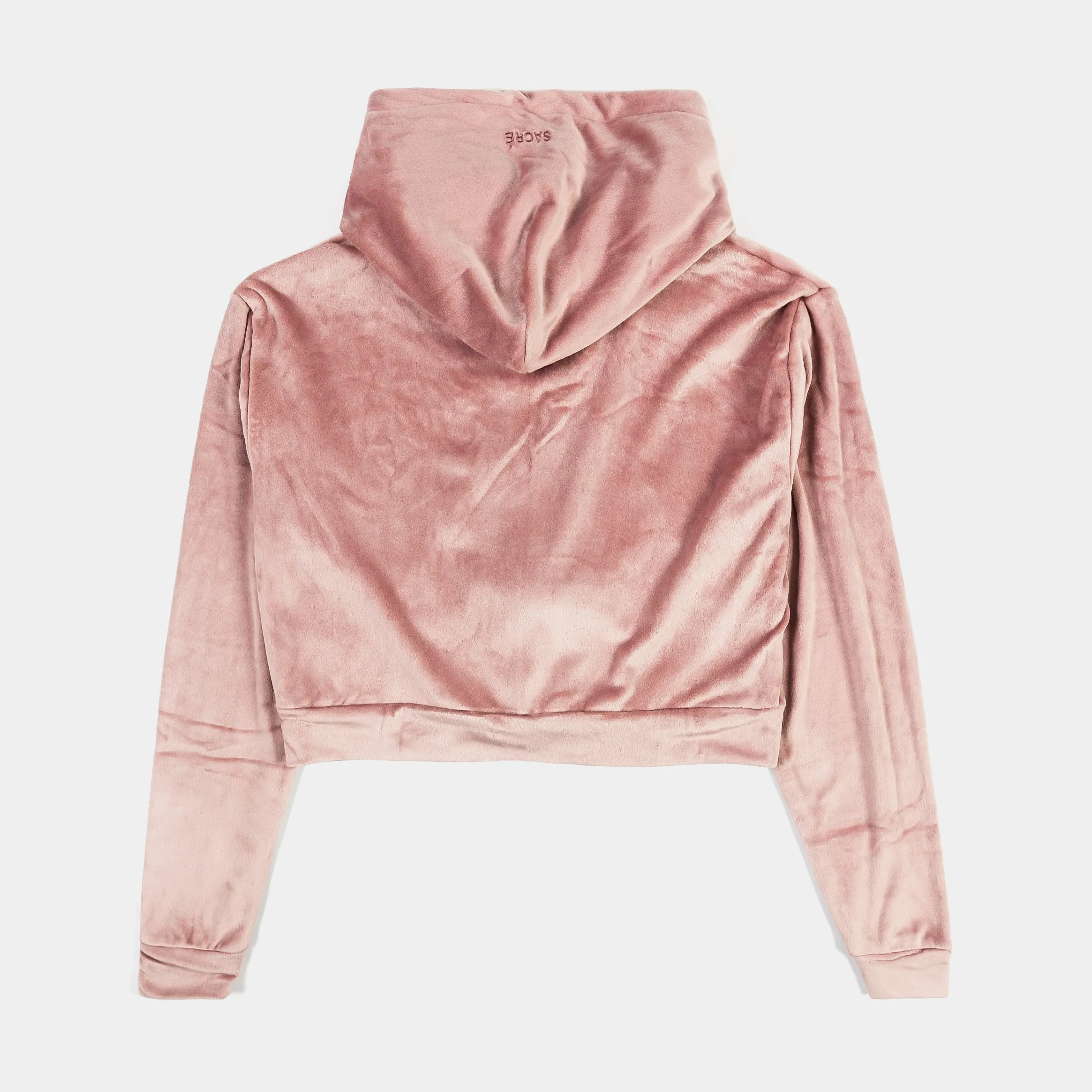 Solei Velour Womens Hoodie (Dusty Pink)