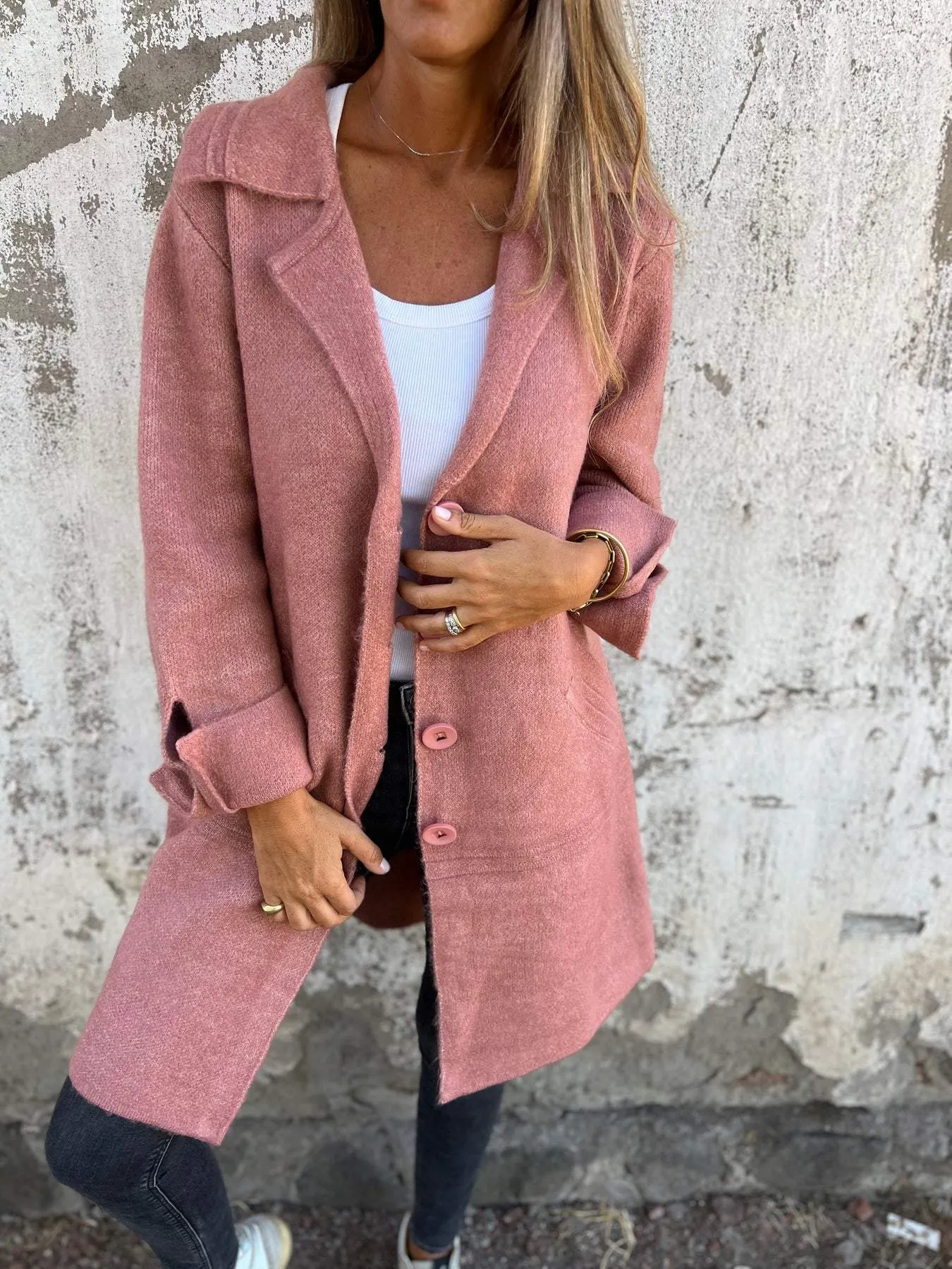 Sophia | Casual Long Coat with Lapels