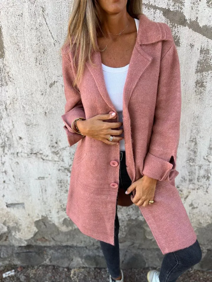 Sophia | Casual Long Coat with Lapels