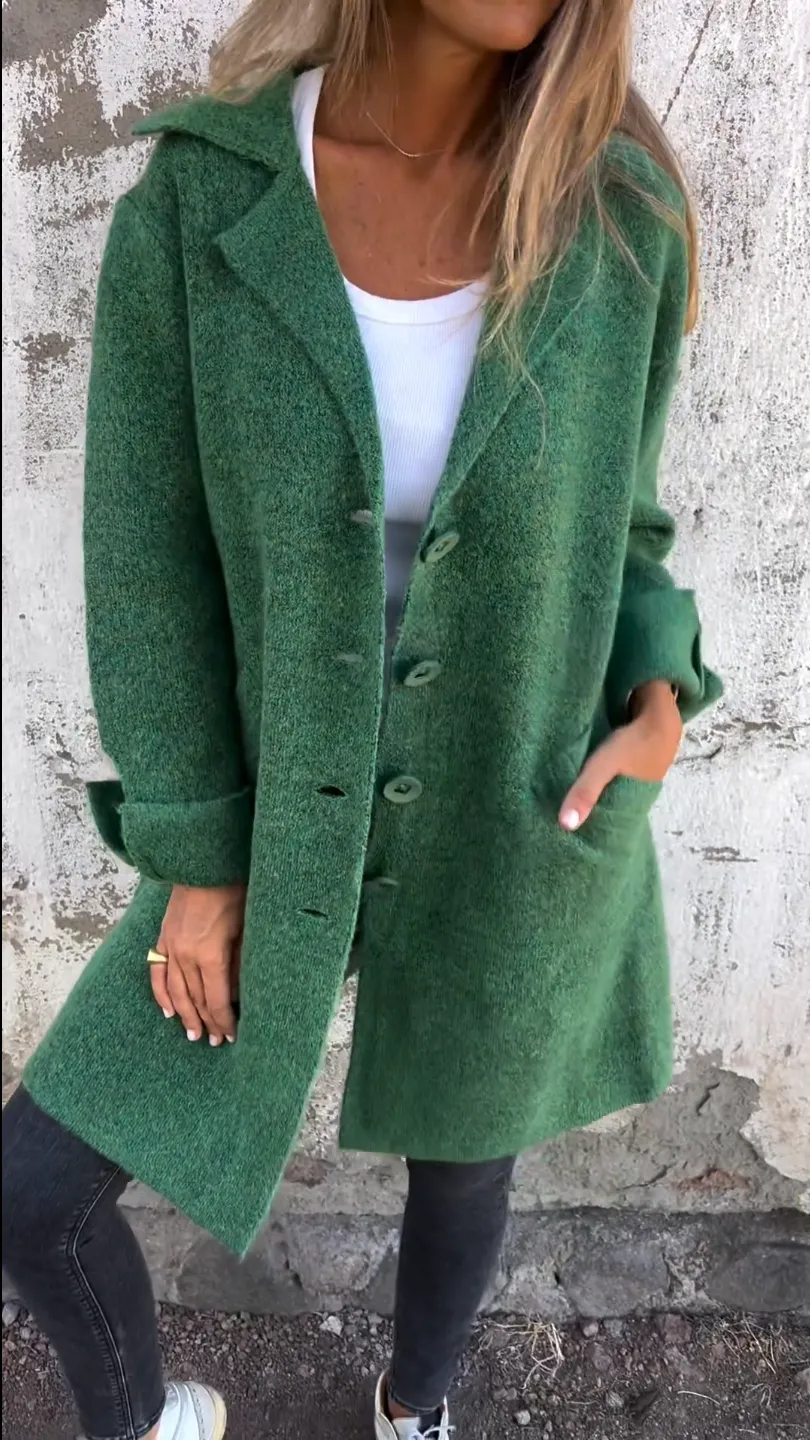 Sophia | Casual Long Coat with Lapels