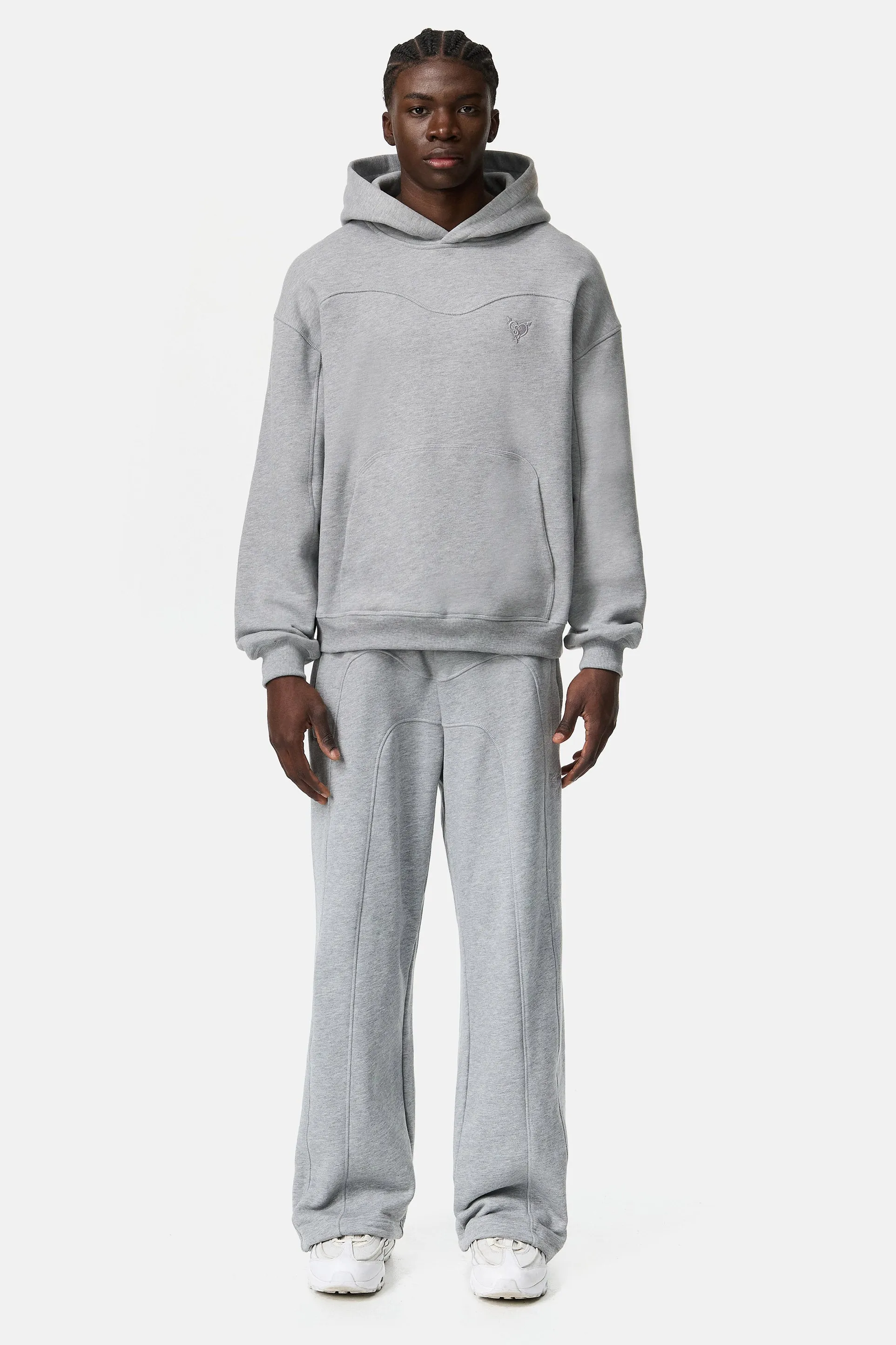 STACKS HOODIE GREY MELANGE