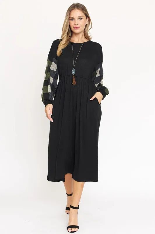 TEEK - Knit Bishop Sleeve Tea Dress
