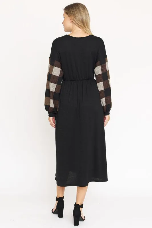 TEEK - Knit Bishop Sleeve Tea Dress