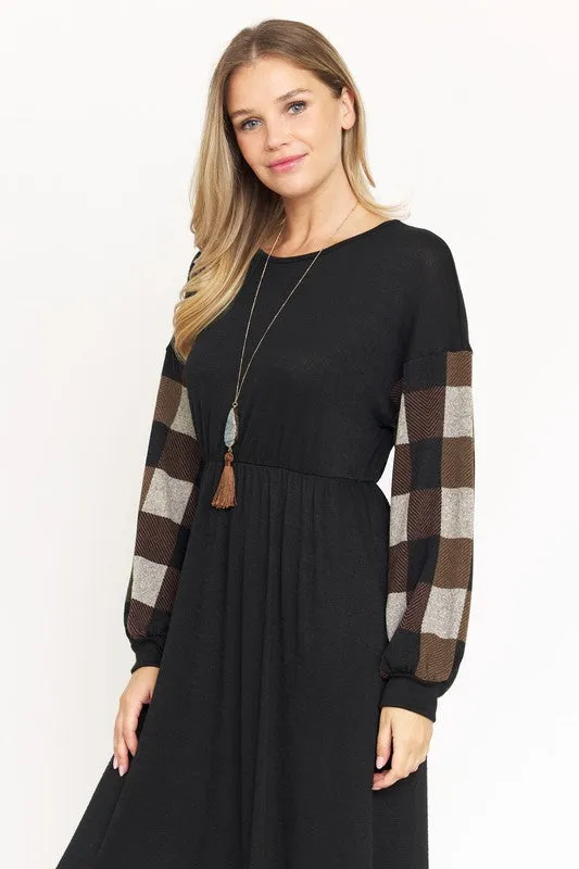 TEEK - Knit Bishop Sleeve Tea Dress