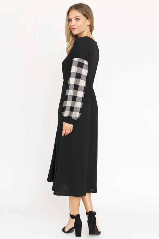 TEEK - Knit Bishop Sleeve Tea Dress
