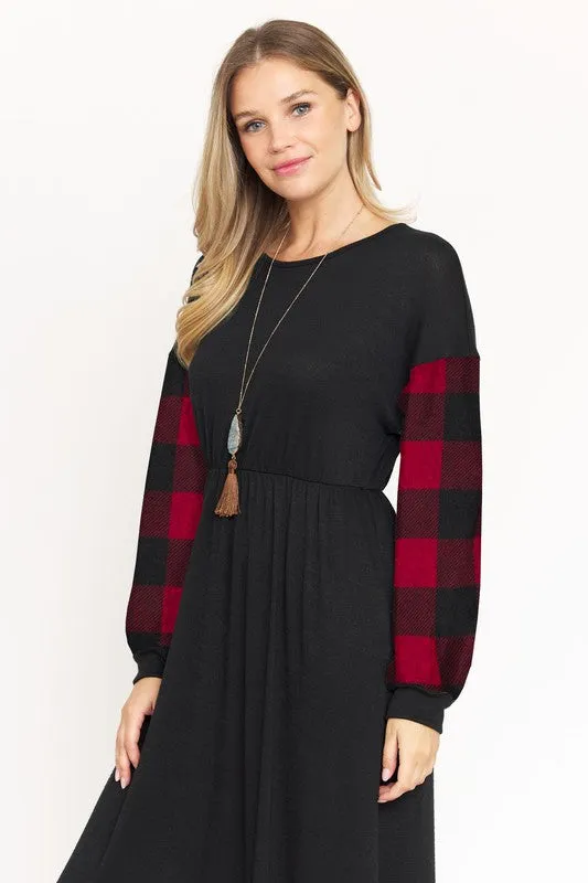 TEEK - Knit Bishop Sleeve Tea Dress