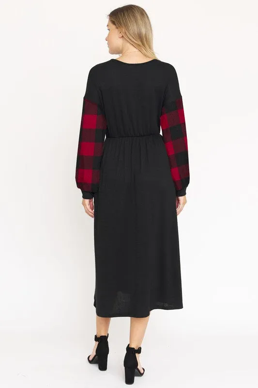 TEEK - Knit Bishop Sleeve Tea Dress