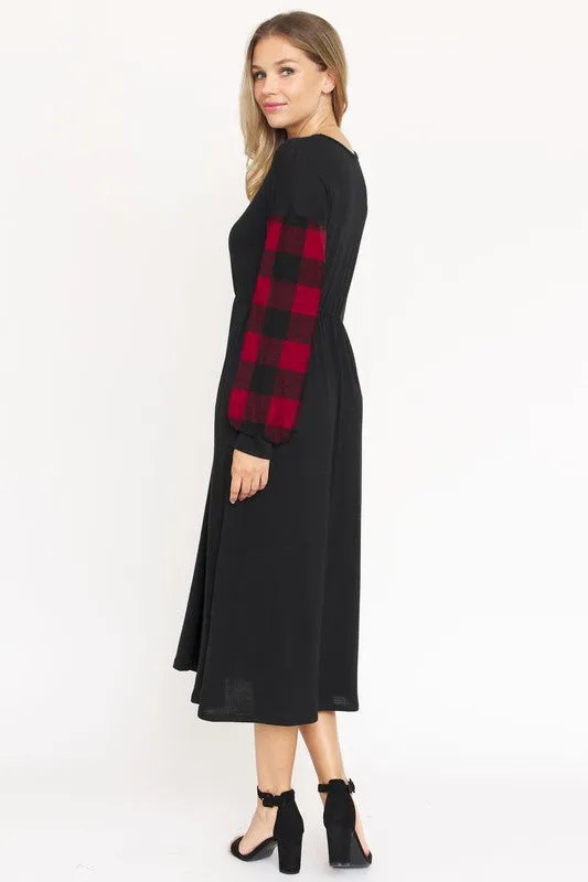 TEEK - Knit Bishop Sleeve Tea Dress
