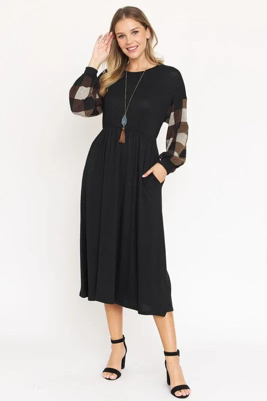 TEEK - Knit Bishop Sleeve Tea Dress