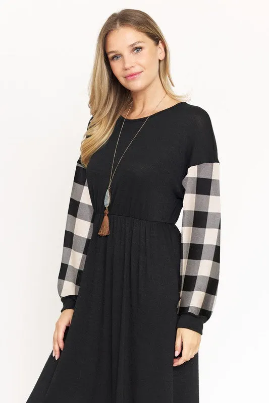 TEEK - Knit Bishop Sleeve Tea Dress