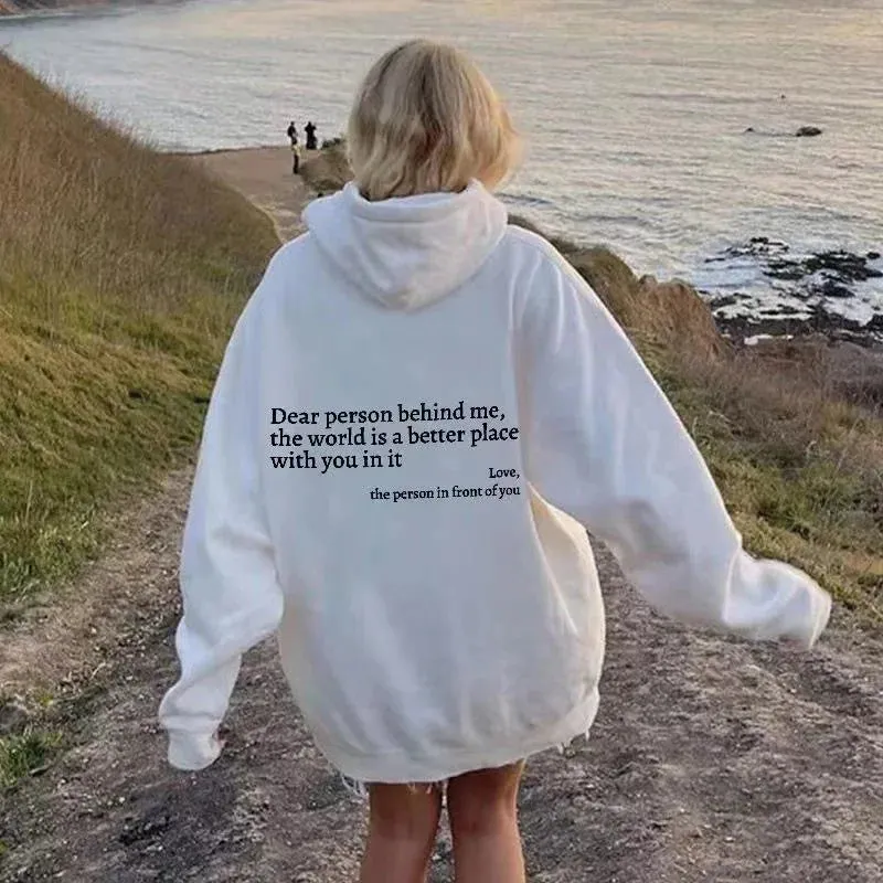 Thick hoodie with Front and back Message full of hope