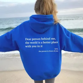 Thick hoodie with Front and back Message full of hope