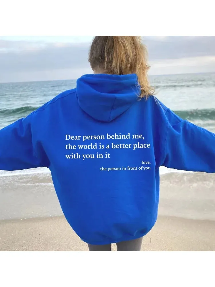Thick hoodie with Front and back Message full of hope