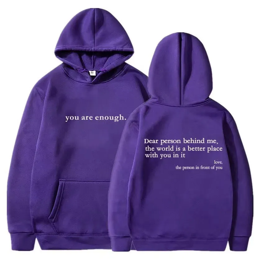 Thick hoodie with Front and back Message full of hope