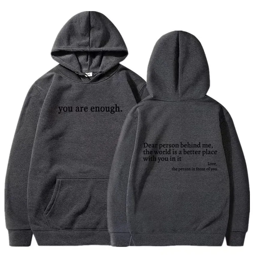 Thick hoodie with Front and back Message full of hope