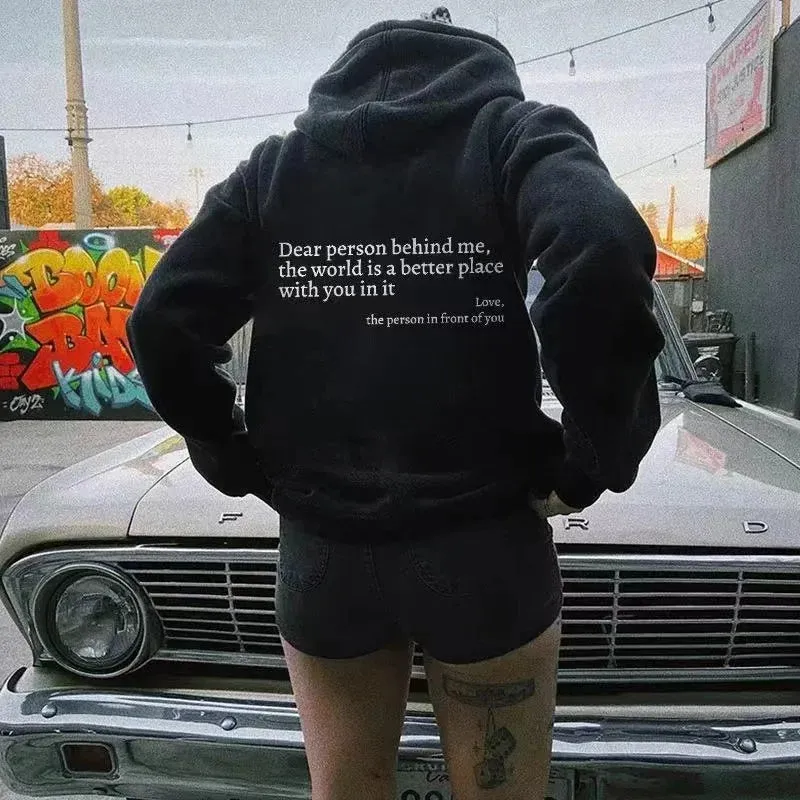 Thick hoodie with Front and back Message full of hope